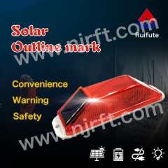 Red solar outline traffic warning lights