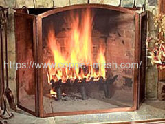 copper fireplace screen wire mesh