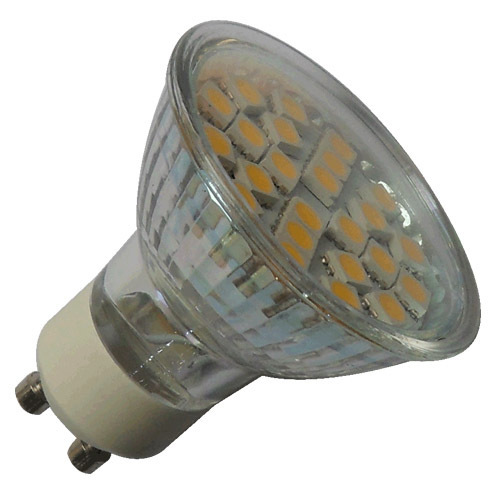24LEDs 5050SMD 3-3.5W 250-280lm LED GU10 bulb glass body Ra&gt;80
