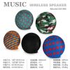 Round design farbic mertail portable wireless bluetooth speaker