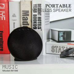 Round design farbic mertail portable wireless bluetooth speaker