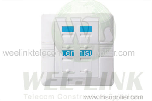 Face Plate 86Type 4 Ports RJ45 RJ11 Wall Mount Socket