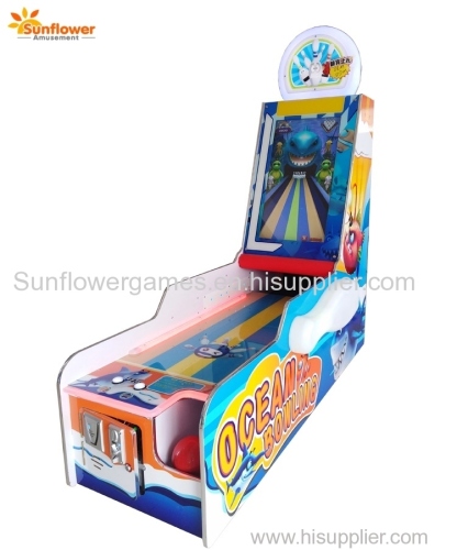 Amusement Arcade Coin operated redemption 1 Player Ocean bowling video game machine with ticket back