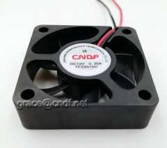 50mm 2inch 50x50x15mm 12 volt mini dc brushless cooling fan with 0.21A 2.52W 6000rpm 16.56cfm