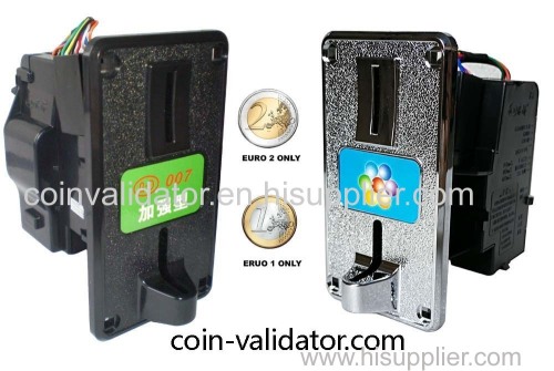 Euro coin validator Acceptor slot selector