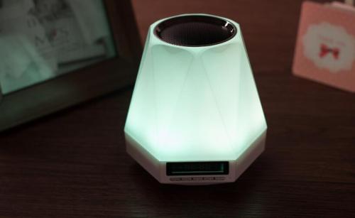 Colorful LED clock alarm clock bluetooth wireless gem small audio new high-end gift small night light speakers