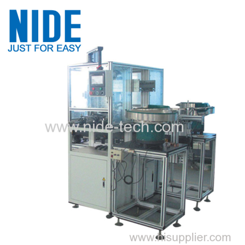 Automatic armature plastic rotor commutator end plate insertion machine