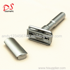 Custom Adjustable Double Edge Safety Razor Head Blade Silver Shaving Razor For Men