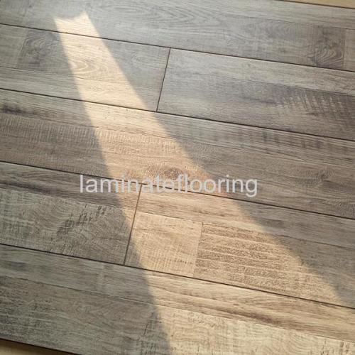 embossed surface 2-strips grey laminate flooring with V groove