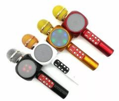 Wireless Bluetooth KTV Karaoke Microphone Speaker USB flash LED Lights