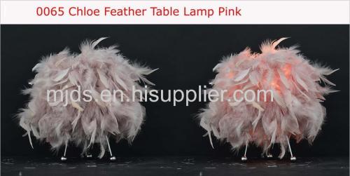 Pink Feather Table Lamp