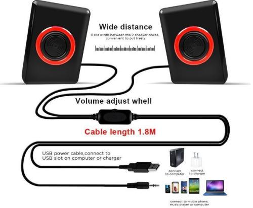 3.5mm Subwoofer Speaker Multimedia Loudspeaker Sound box Speaker for the Computer Mobile Phone Speaker