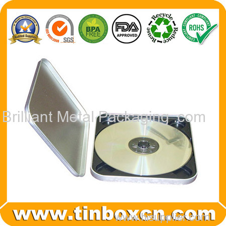 Metal Custom CD Tin can Round Tin Box for DVD Case Packaging