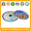 Custom Metal CD Tin can Round Tin Box for DVD Case Packaging