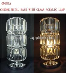 Chrome Metal Base With Clear Acrylic Table Lamp