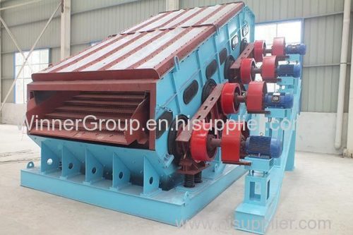 Dual frequency Linear vibrating screen for mining ore