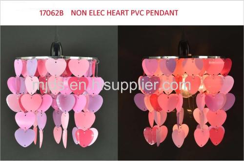 Non Electric Pink Heart PVC Pendant