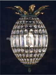 Antique Brass Pineapple Crystal Chandelier