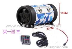 wholesale 4 inch round Car subwoofer speaker 12V/220V Cars Card Tunnel Round Audio Boxes Universal for Phone Ipad