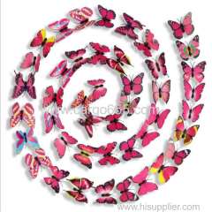 Unionpromo colorful PVC 3D butterfly wall stickers home decor