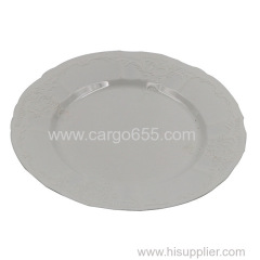 High quality white disposable plastic side plate Decorative Round Plastic Charger Dinner Plate Elegant decoration