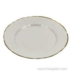 High quality white disposable plastic side plate Decorative Round Plastic Charger Dinner Plate Elegant decoration