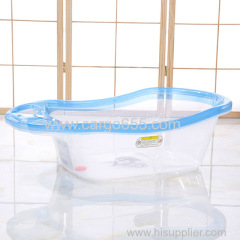 Simple European Style Transparent Baby Shower Deep Plastic Kids Bath Wash Tub
