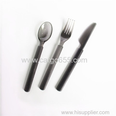 Heavy Duty Restaurant Cutlery Plastic Spoon Fork And Knife New style of heavy weight long handle disposable plastic PS