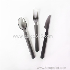 Heavy Duty Restaurant Cutlery Plastic Spoon Fork And Knife New style of heavy weight long handle disposable plastic PS