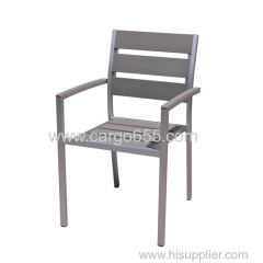 Outdoor Furniture Dinner Set 6 Chairs Plastic Wood Dining Table Set Garden wooden Sling dining set