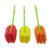 Tulip Useful Different Shaped Plastic Handle Sponge Bottle Cleaning Brush Plastic sponge bottle brush