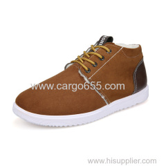 Winter Warm Man High Ankle Suede Boots Casual Cotton Shoes