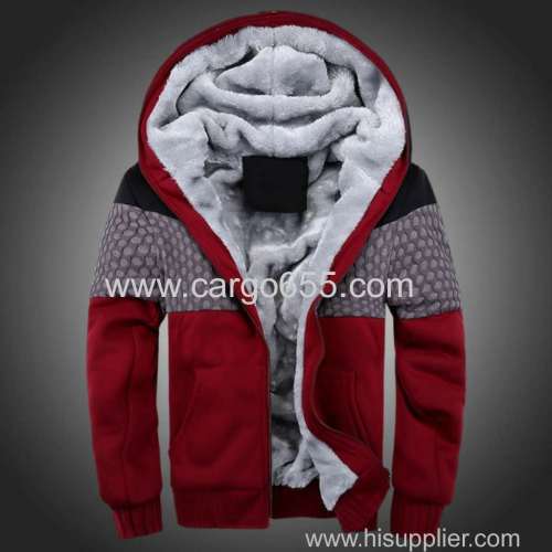 Men's Plush Warm Winter Coat polyester Jacket for man