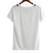 Wholesale fashion design custom printing 100% cotton custom v neck women white t shirt