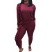 cross border long sleeved two pieces of autumn and winter women sportswear
