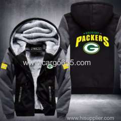 New Fashion American Football Uniforms Packers Jersey and Thicken Winter Jacket Long Sleeve Winter Men Women Sportswear