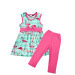 high-low dress patterns Flamingo prints Beautiful girl dress children garment