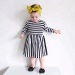 Spring Kids Ready Made Garment Little Girls Long Sleeve Dresses Strip Baby Cotton Frocks