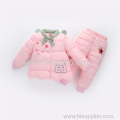 winter girls clothing sets children cartoon down parkas+pants clothes suit for girl thick warm snowsuit outfit clothing