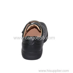 Black PU Synthetic Leather Kids School Shoes