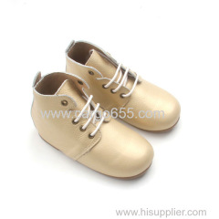 Hard sole kids genuine leather shoes plush children shoes
