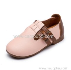 Boy school double strap kids girls hard rubber sole shoes