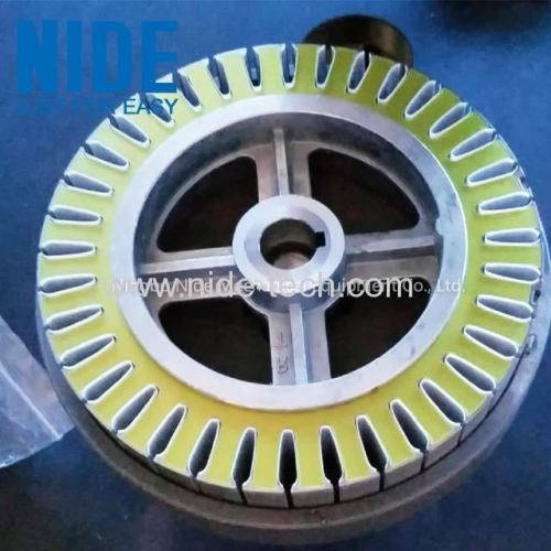 Balance wheel electric car motor stator slot insulation paper inserter