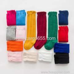 New Fashion Baby Girls Soft Knee High Socks Toddler Kids Long Cotton Socks for 0-3 Year