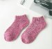 In stock autumn and winter pure color middle tube terry socks wool thickening women socks