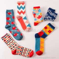 2018 March EXPO Fashion street skateboard Men or Women Cotton Jacquard Long Happy Socks