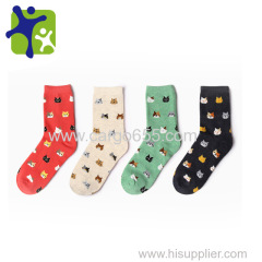 women colorful print cat socks cotton carton life socks