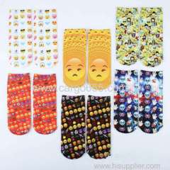 New 3D Emoji Socks Women Fashion Single Side Printing Men Cotton Socks