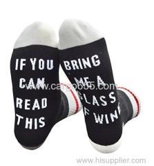 IF YOU CAN READ THIS BRING ME A GLASS OF WINE Socks 2018 New Unisex Men Women Cotton Crew Socks