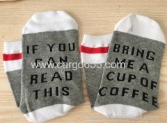 IF YOU CAN READ THIS BRING ME A GLASS OF WINE Socks 2018 New Unisex Men Women Cotton Crew Socks